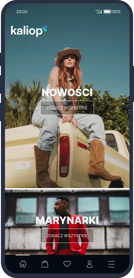 Aplikacja mobilna dla e-commerce - ekran 1